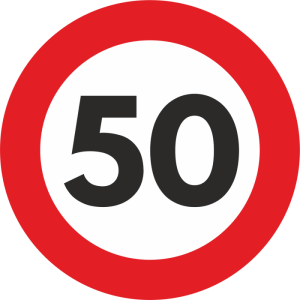 Autocolant Sticker "Limita Viteza" Reflectorizant - 50km/h